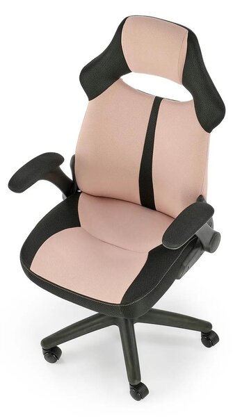 Scaun birou BLOOM, roz/negru, stofa clasica/metal, 65x60x110/120 cm