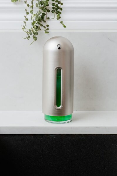 Dozator de săpun lichid argintiu din plastic 350 ml Penguin – Umbra