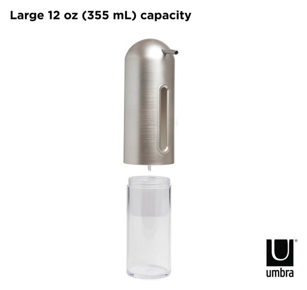 Dozator de săpun lichid argintiu din plastic 350 ml Penguin – Umbra