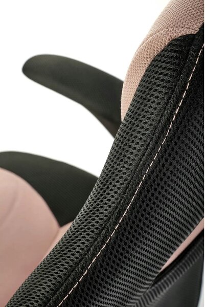 Scaun birou BLOOM, roz/negru, stofa clasica/metal, 65x60x110/120 cm