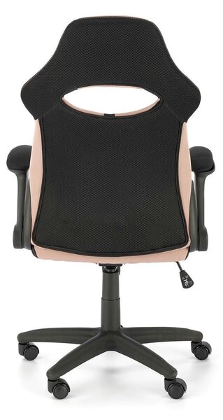 Scaun birou BLOOM, roz/negru, stofa clasica/metal, 65x60x110/120 cm