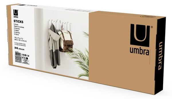 Cuier de perete alb din plastic Sticks – Umbra