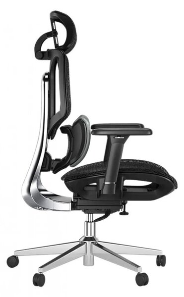 HBADA E3 AIR Scaun ergonomic, cu suport lombar dinamic pe 3 zone, tetieră reglabilă 3D, cotiere reglabile 3D, pivotant, Negru