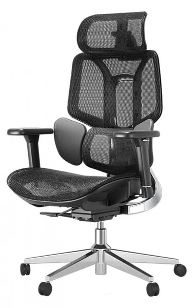 HBADA E3 AIR Scaun ergonomic, cu suport lombar dinamic pe 3 zone, tetieră reglabilă 3D, cotiere reglabile 3D, pivotant, Negru