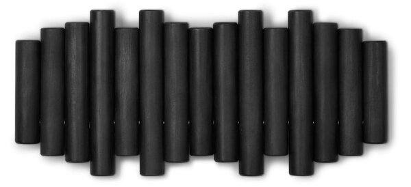 Cuier de perete negru din lemn masiv de pin Picket – Umbra