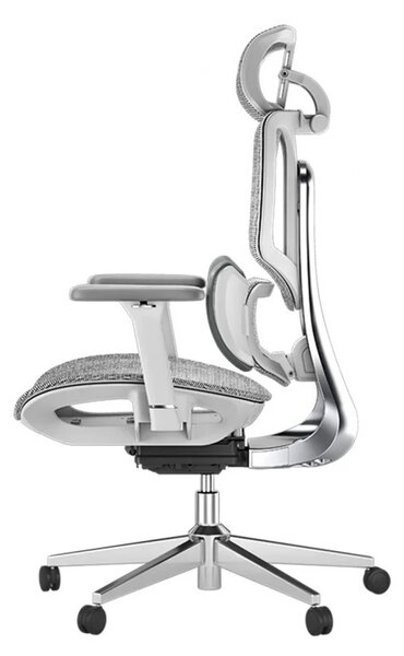 HBADA E3 AIR Scaun ergonomic, cu suport lombar dinamic pe 3 zone, tetieră reglabilă 3D, cotiere reglabile 6D, pivotant, Gri