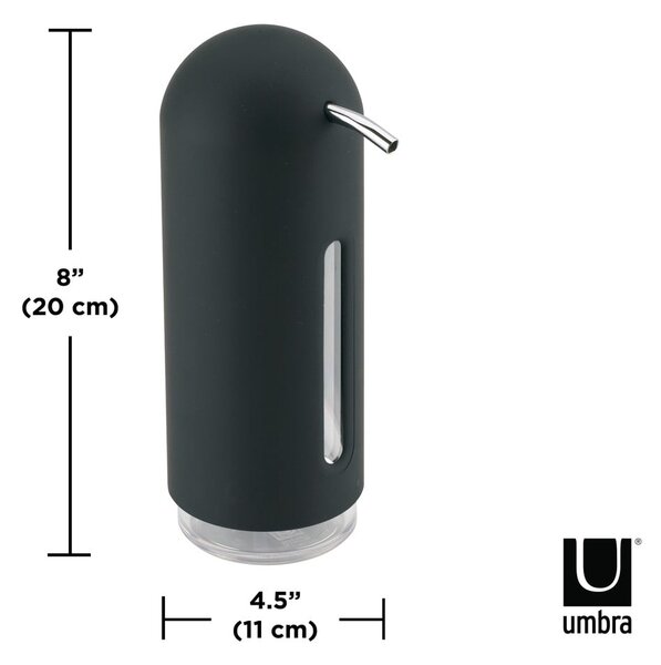 Dozator de săpun lichid negru din plastic 350 ml Penguin – Umbra