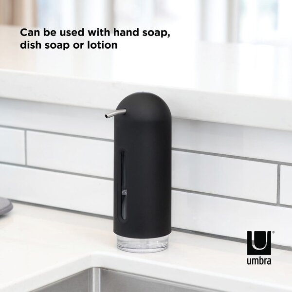 Dozator de săpun lichid negru din plastic 350 ml Penguin – Umbra