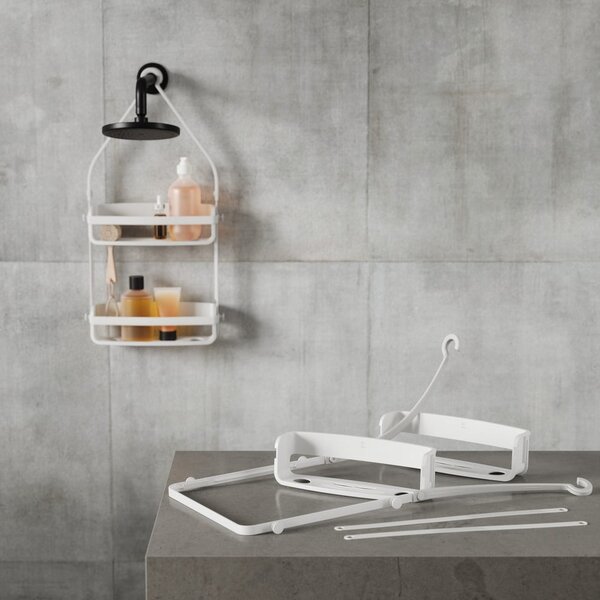 Raft pentru baie alb suspendat din plastic Flex – Umbra