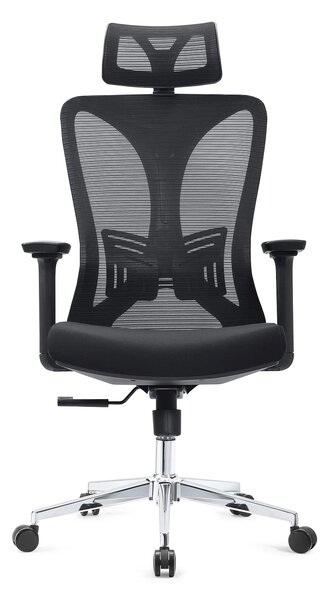 Scaun ergonomic, cotiere 3D, spatar Mesh, Negru
