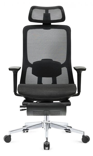 ROCKY-V5 Scaun ergonomic, Full Mesh, Sezut Translatie, suport picioare, Negru