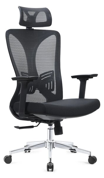Scaun ergonomic, cotiere 3D, spatar Mesh, Negru