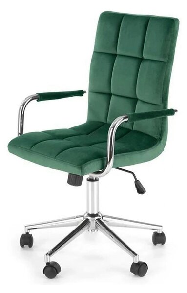 Scaun birou GONZO 4, verde, stofa catifelata, 60x53x93/105 cm