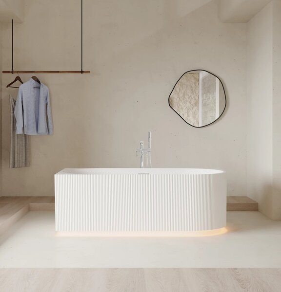 Cada freestanding Yara LED, colt perete stanga, iluminare LED, acril, Alb lucios,160 cm, 5021L LED