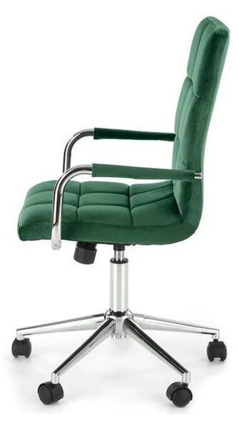 Scaun birou GONZO 4, verde, stofa catifelata, 60x53x93/105 cm