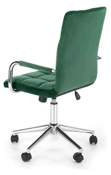 Scaun birou GONZO 4, verde, stofa catifelata, 60x53x93/105 cm
