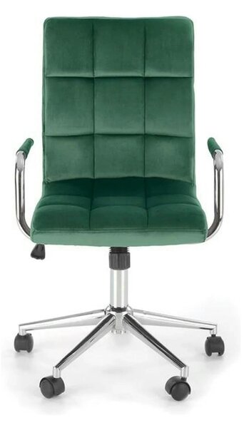 Scaun birou GONZO 4, verde, stofa catifelata, 60x53x93/105 cm