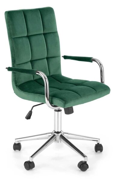 Scaun birou GONZO 4, verde, stofa catifelata, 60x53x93/105 cm