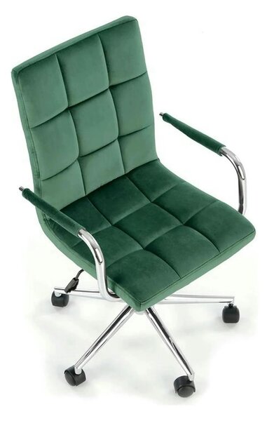 Scaun birou GONZO 4, verde, stofa catifelata, 60x53x93/105 cm