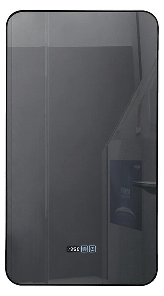 Oglinda baie, Multifuncțională, Iluminare LED 3 culori, Ceas încorporat, Sistem Dezaburire, 50x90 cm