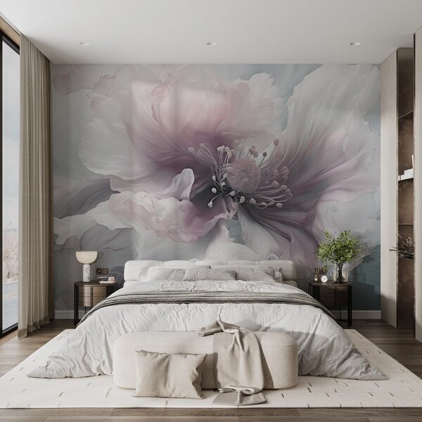 Tapet Floare delicată cu petale roz și albe, Fototapet Flori, w04446 : Uwalls.ro