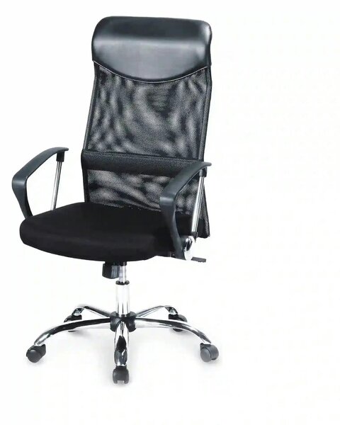 Scaun de birou VIRE, negru, stofa mesh/metal, 61x63x110/120 cm