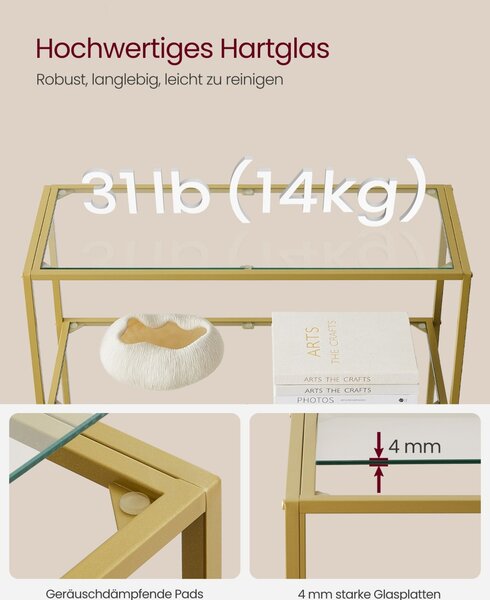 Biblioteca Vasagle Auriu 80x30x176.5 cm