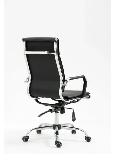 Scaun de birou MANTUS, negru, piele ecologica, 58x60x108/118 cm