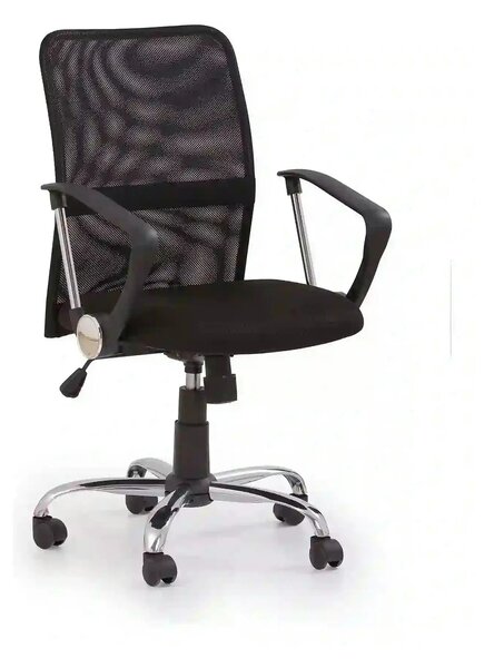 Scaun de birou TONY, negru, stofa/plasa, 58x56x92/102 cm