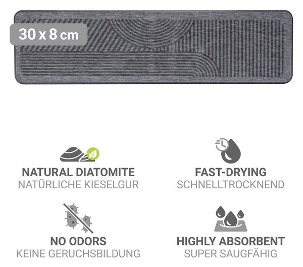 Scurgător de vase gri din diatomit 30x8 cm Damon – Wenko