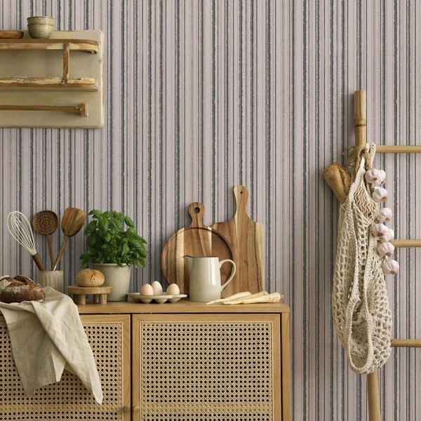 Tapet Dungi delicate în tonuri gri-roz, Tapet geometrie, Tapet dungi, a00509 : Uwalls.ro