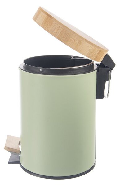 Coș de gunoi verde deschis cu pedală din metal 3 l Greenish – Orion