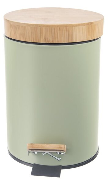 Coș de gunoi verde deschis cu pedală din metal 3 l Greenish – Orion