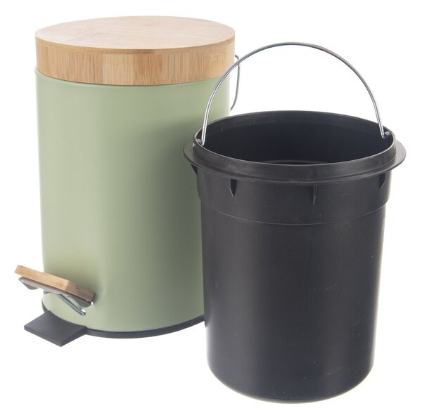 Coș de gunoi verde deschis cu pedală din metal 3 l Greenish – Orion
