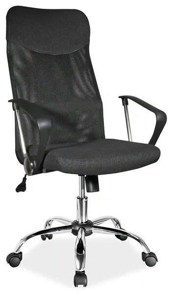 Scaun de birou Q-025, negru, stofa meshm 62x50x107/116 cm