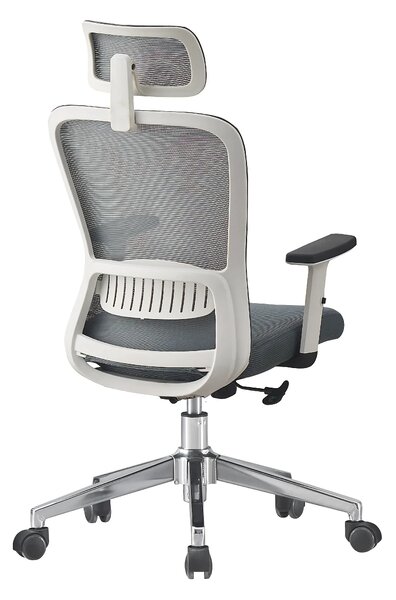 Scaun ergonomic, spătar Mesh, Gri/Alb