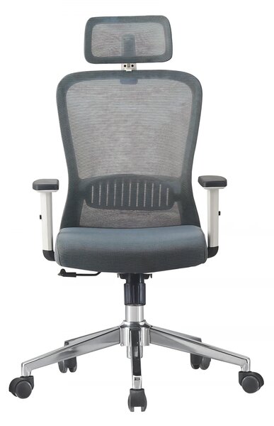 Scaun ergonomic, spătar Mesh, Gri/Alb
