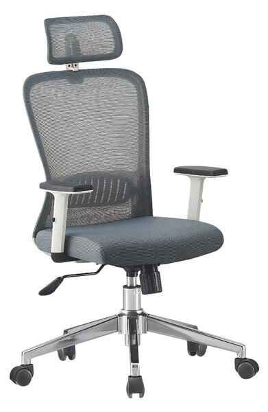Scaun ergonomic, spătar Mesh, Gri/Alb
