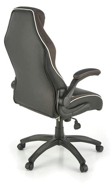 Scaun de birou HAMLET, negru/gri, piele ecologica, 65x70x117 cm