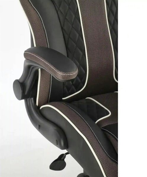 Scaun de birou HAMLET, negru/gri, piele ecologica, 65x70x117 cm