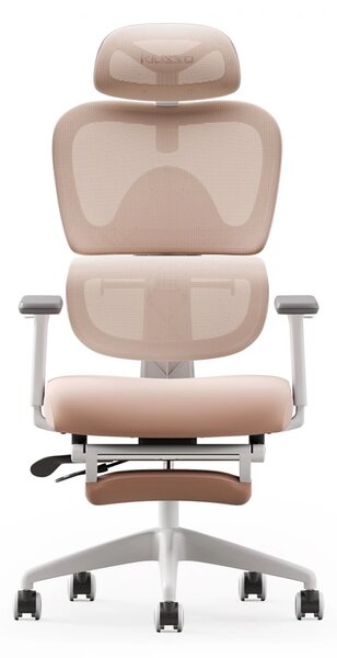 Scaun ergonomic MUSSO E600SE ADAPTIVE, șezut translatabil, cotiere 3D, suport lombar adaptiv, suport picioare, mecanism multifunctional inclinare/blocare, pivotant, Mesh, Roz
