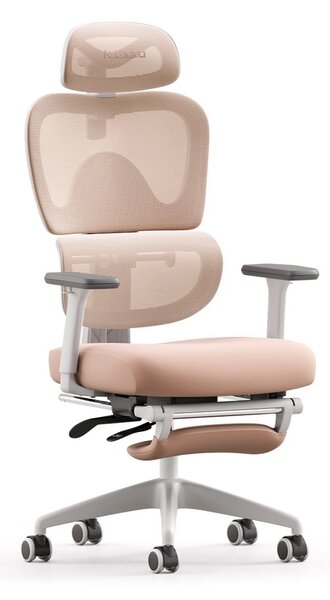 Scaun ergonomic MUSSO E600SE ADAPTIVE, șezut translatabil, cotiere 3D, suport lombar adaptiv, suport picioare, mecanism multifunctional inclinare/blocare, pivotant, Mesh, Roz