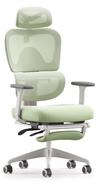 Scaun ergonomic MUSSO E600SE ADAPTIVE, șezut translatabil, cotiere 3D, suport lombar adaptiv, suport picioare, mecanism multifunctional inclinare/blocare, pivotant, Mesh, Verde