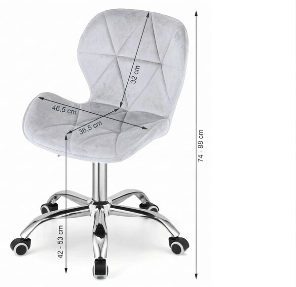 Scaun de birou mentolat AVOLA VELVET