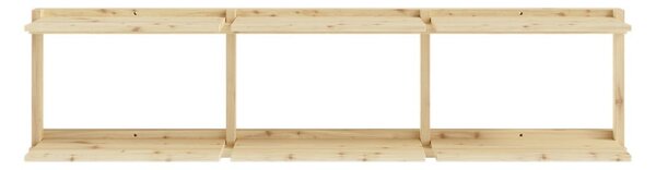 Bibliotecă de perete în culoare naturală din lemn de pin 192x47,5 cm Groove – Karup Design