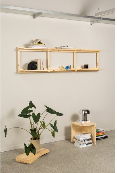 Bibliotecă de perete în culoare naturală din lemn de pin 192x47,5 cm Groove – Karup Design