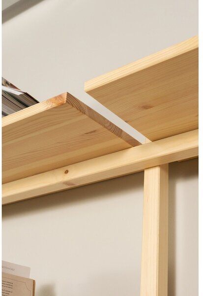 Bibliotecă de perete în culoare naturală din lemn de pin 192x47,5 cm Groove – Karup Design