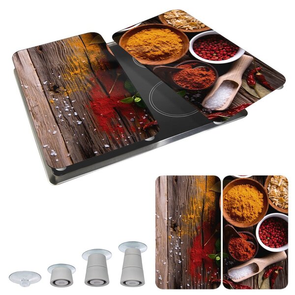 Set 2 protecții din sticlă pentru aragaz Wenko Spices, 52 x 30 cm
