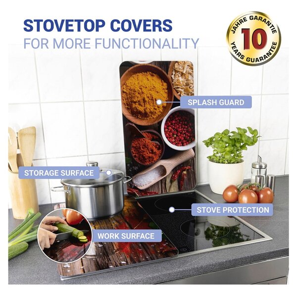 Set 2 protecții din sticlă pentru aragaz Wenko Spices, 52 x 30 cm