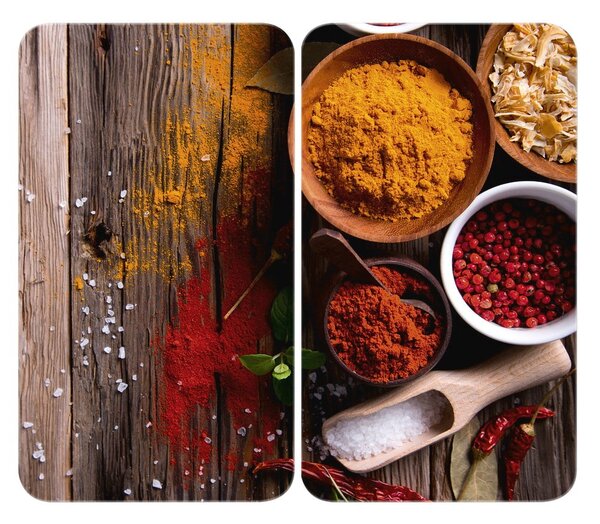 Set 2 protecții din sticlă pentru aragaz Wenko Spices, 52 x 30 cm